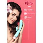 Вибратор с клиторальным стимулятором Flovetta by Toyfa Iris, силикон, голубой, 22 см