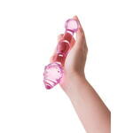 Двусторонний фаллоимитатор Sexus Glass, стекло, розовый, 17 см