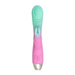 Вибратор для точки G с клиторальной стимуляцией, Flovetta ORCHID, силикон, мятно-розовый, 21 см